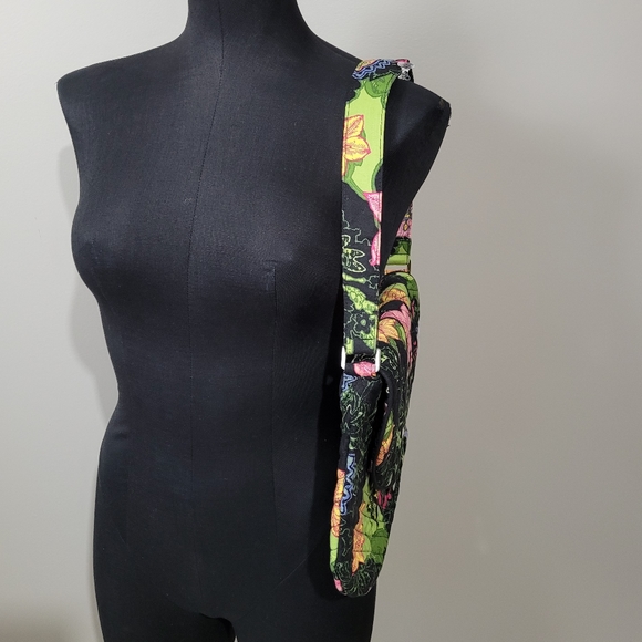 Maria Osmond Belladonna black floral Cotton quilted purse - Picture 8 of 11